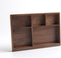 Walnut Flatware Storage Box 9.44X6.61X0.98 Inch Solid Wood Cutlery Drawer Organizer Tray for Kitchen Utensil and Desktop Storage