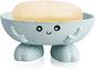 Soap Holder, Cartoon Lovely Soap Box for Bathroom and Kitchen Bathtub Sink Anti-Slip Design Soap Case Cute Soap Dish (Blue)