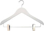 NAHANCO Executive Collection, Wooden Suit Hanger with Clips, 17 ½” White (Pack of 50)
