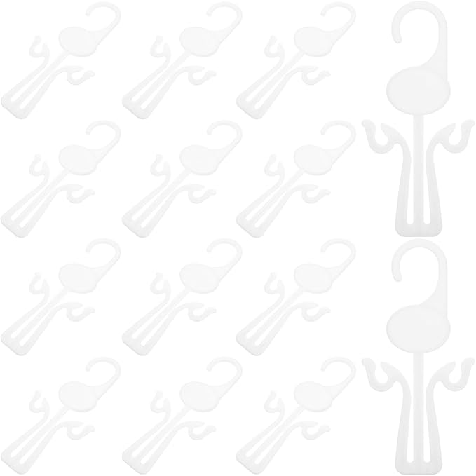 BESPORTBLE 30pcs Shoe Hanging Hooks White Multi-functional Shoe Drying Rack Organizer for Slippers and Sandals Closet Storage Holder