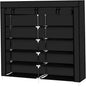Knocbel 6 Tiers Shoe Rack Dustproof & Water-Resistant Non-Woven Fabric Closet Storage Cabinet Organizer, 44" x 11 1/8" x 43 1/4" (Black)