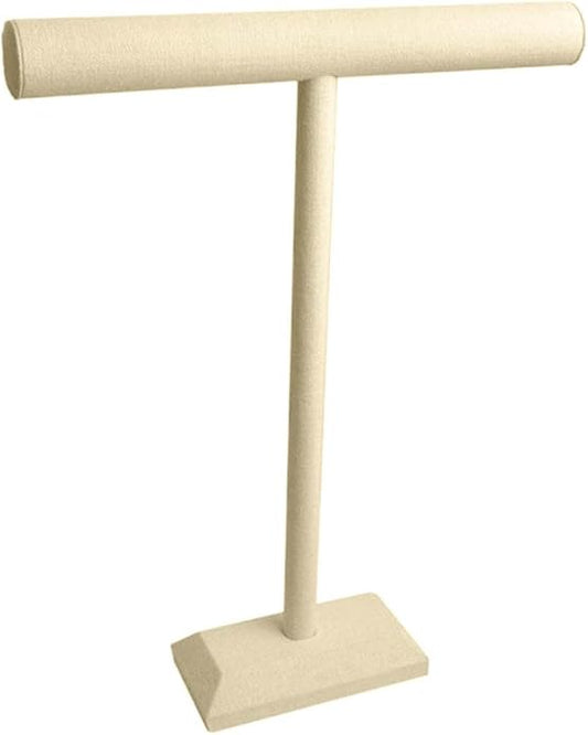 Beige Linen T-Bar Displays For Necklace 14" x 18" H