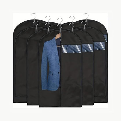 2 Pcs Long Garment Bags Hanging Dress Storage Bags Suit Protector Covers Plastic Dress Covers Clothes Protecting Bags with Zipper Clear Pocket