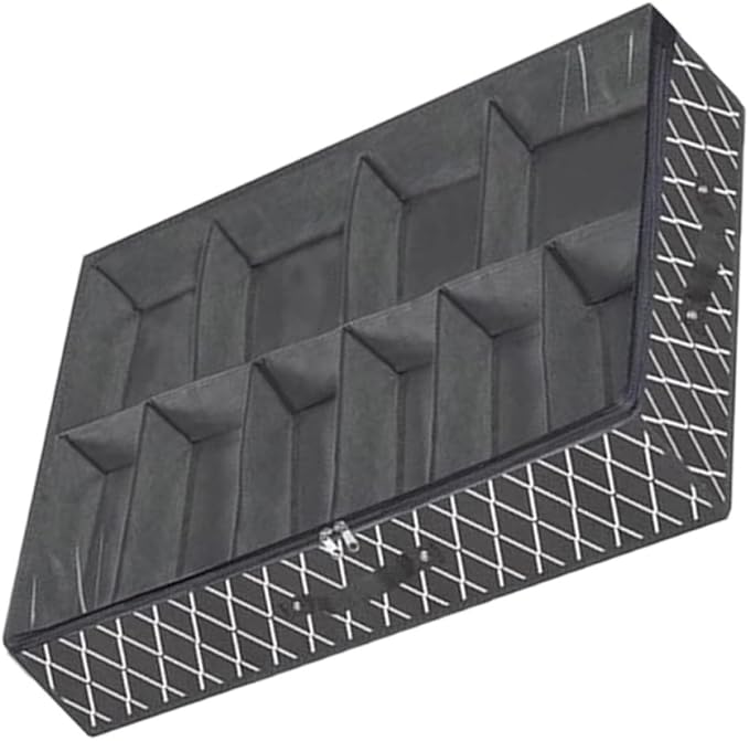BESPORTBLE Foldable under Bed Shoe Storage Box, Multi-grid Non-woven Fabric Organizer, Space-saving Shoe Container for Closet and Bedroom