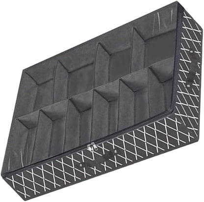 BESPORTBLE Foldable under Bed Shoe Storage Box, Multi-grid Non-woven Fabric Organizer, Space-saving Shoe Container for Closet and Bedroom