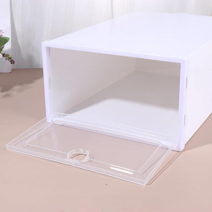 6pcs Shoe Storage Boxes Drawers Thickened Plastic Shoe Organizer Bins for Sneakers High Heels and Boots for Entryway and Closet Organization Style