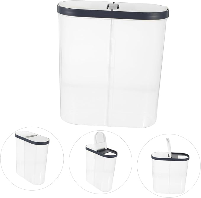 Airtight Rice Storage Container with Divided Compartments Sealed Food Storage Bin for Kitchen Organization PP Material for Grains Cereal Beans and Flour