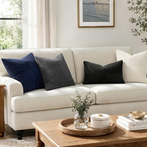MIULEE Black Decorative Lumbar Throw Pillow Covers 12x20 Inch 2 Pack - Image 5