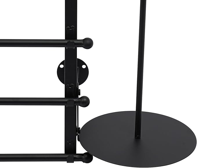 DYRABREST Wall Mounted Ribbon Organizer Rack, Metal Wrapping Paper Organizer Storage, Removable 12-Tier Hijab Organizer, 50lbs Load Capacity for Home, Craft Room, Flower Shop (Black, 31.5 x 47.2 in)