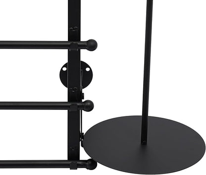 Ribbon Storage Organizer, Wall Mounted Ribbon Organizer, 12-Tier Metal Gift Wrapping Paper Rack, Spool Tie Scarf Hijab Belt Towel Hanger, for Home, Craft Room, Flower Shop, Black, 31.5in Wide