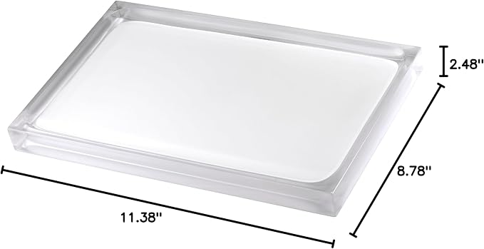 Izod - Vanity Tray, Durable Countertop Accessories, Sleek Resin Organizer, Modern Home Decor, Dorm Room Essentials (Marina Collection, White)