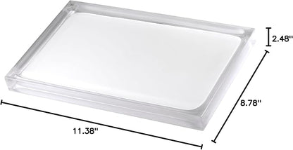 Izod - Vanity Tray, Durable Countertop Accessories, Sleek Resin Organizer, Modern Home Decor, Dorm Room Essentials (Marina Collection, White)