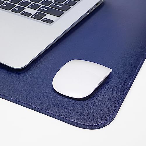 AFIING Cork Desk Mat 23.6 x 13.7, Dual-Sided Cork & PU Leather Desk Pad, Waterproof Non-Slip Desk Protector for Home Office, Study Desk & Minimalist Workspace Blue - Image 5