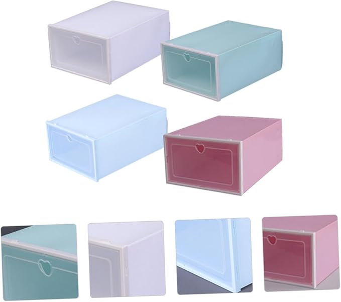 4pcs Sneaker Containers Disassembled Storage Boxes over The Door Shoe Storage Organizer
