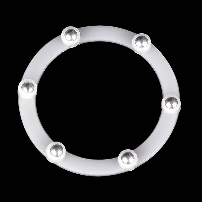MECCANIXITY 2.7inch Rotating Swivel Stand with Steel Ball Bearings Annular Lazy Susan Base Turntable for Kitchen Corner Cabinets, 69 x 55mm White Pack of 6