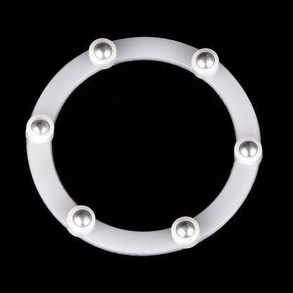 MECCANIXITY 2.7inch Rotating Swivel Stand with Steel Ball Bearings Annular Lazy Susan Base Turntable for Kitchen Corner Cabinets, 69 x 55mm White Pack of 6