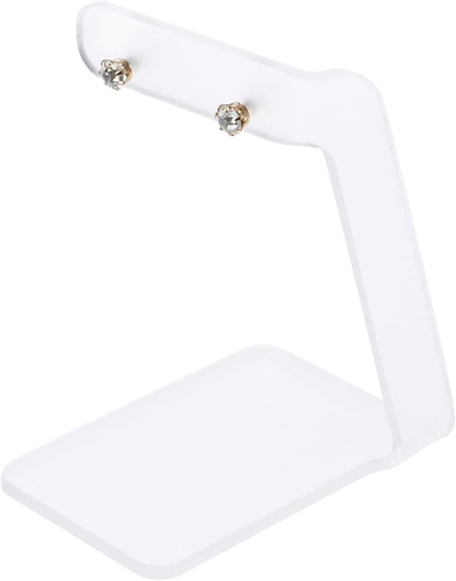 Plymor Frosted Acrylic Signpost-style Pair Hanging Earring Display Stand, 2.375" W x 3" D x 4" H (6 Pack)