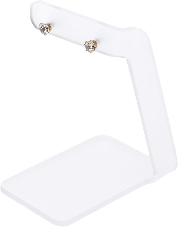 Plymor Frosted Acrylic Signpost-style Pair Hanging Earring Display Stand, 2.375" W x 3" D x 4" H (3 Pack)