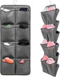 Dual Sided Hanging Closet Organizer Shoe Rack Holder with 26 Large Pockets (GREY)