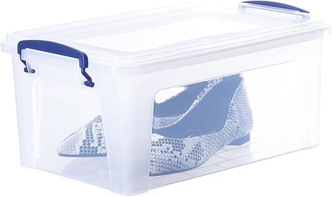 Superio Small Storage Bins with Lids - Clear Boxes for Organizing, Stackable Plastic Containers - BPA Free, Non-Toxic, Odor Free, Organizer for Home, Office, Dorm(2 Pack, 11 Qt)