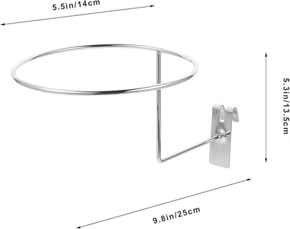 PRETYZOOM Hat Rack for Grid Wall Panels Metal Ball Display Holder Organizer for Basketball Football Rugby Caps 9.84X5.51X10.62In Space-Saving Wall Mount Storage for Home Shop