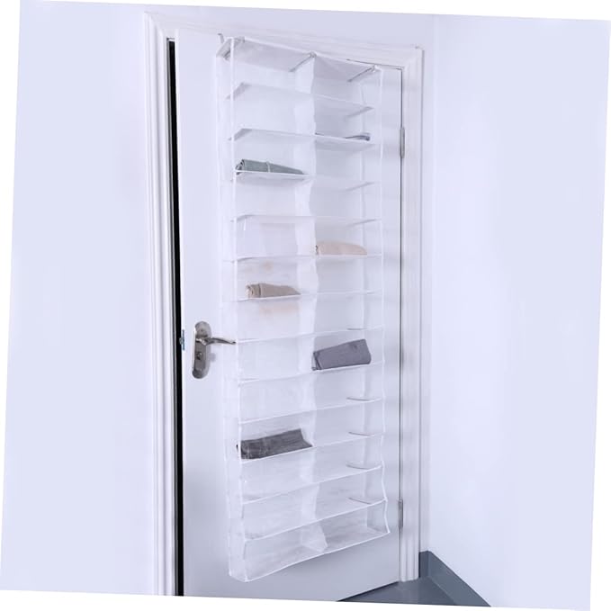 Luxshiny over The Door Shoe Organizer for Closet Space Saver Storage Rack Divided Shelves for Shoes Slippers and Accessories for Spaces and Dorm Rooms White