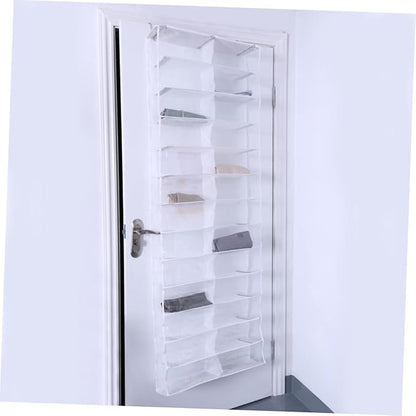 Luxshiny over The Door Shoe Organizer for Closet Space Saver Storage Rack Divided Shelves for Shoes Slippers and Accessories for Spaces and Dorm Rooms White