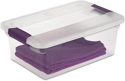 Sterilite 15 Quart Clear Plastic Storage Container Tote, 12 Pack, and 6 Quart Clear Plastic Storage Container Bins, 12 Pack with Lids for Organization