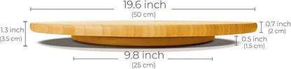 20 Inch Extra Large Bamboo Lazy Susan Turntable - 50 cm (19.7 Inch) Round Rotating Serving Tray for Kitchen, Dining Table & Parties (Bamboo, 20 Inch)