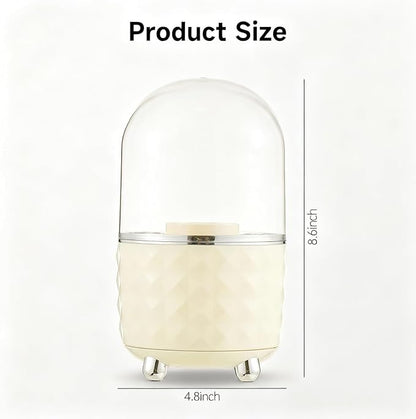 White Makeup Brush Holder Organizer,360° Rotating Makeup Brush Organizer,5 Slot Make up Brushes Cup for Cosmetics, Nail Polish, Art Supply, Bathroom Vanity Desktop Organizer