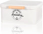 SACREDAY Dryer Sheet Holder with Hinged Lid for Laundry Room Organization. Metal Dryer Sheet Dispenser Container, Farmhouse Laundry Room Decor and Accessories for Dryer Sheets Holder, Cream