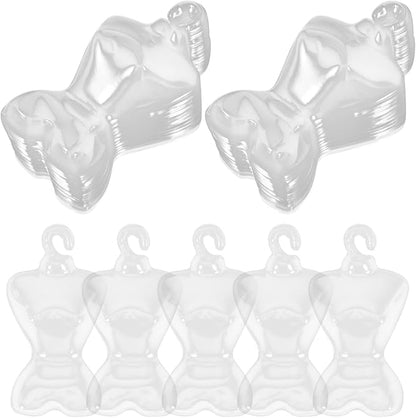SEWACC 500 Pcs Transparent Coat Hanger Doll Clothes Rack Doll Skirt Mannequin Hanger Garment Mannequin Mini Accessories Dress Stands Form Pet Clothing Plastic