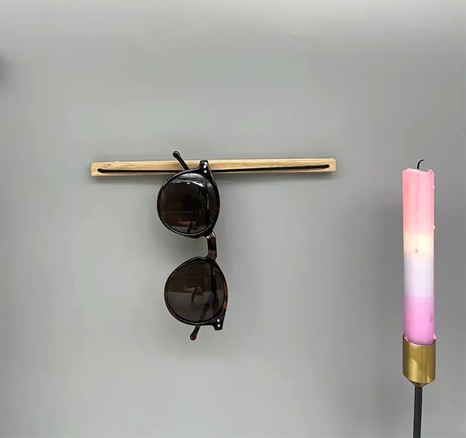 MOUGIGI 3PCS Wooden Sunglass Holder for Wall - Eyeglass Holder for Home, Wall-Mounted Sunglass Rack Stand - Keep your Reading Glasses, and Sunnies Organized and within Reach