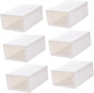 Sosoport 6pcs Large Plastic Shoe Organizer Boxes with Flip-top Lid Thickened Storage Case for Women’s Shoes Stackable Storage Solution for Closet and Home