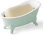 6.1" Vintage Ceramic Mini Decorative Clawfoot Bathtub Bar Soap Dish, Kitchen Sponge Holder and Shower Tray for Bathroom, 1 Pack (Bright Teal)