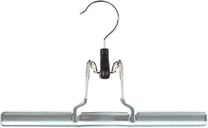 Mawa by Reston Lloyd Non-Slip Space-Saving Clothes Hanger with Clamp for Pants and Skirts, Style M/26, 1-Piece, Silver
