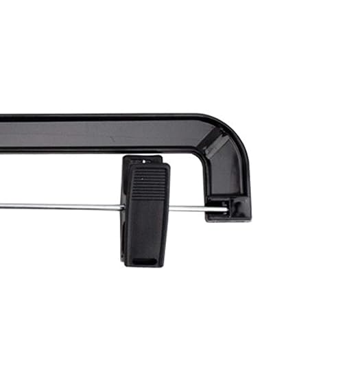 NAHANCO 8600PCLH Black Shiny Plastic Hanger, Skirt Slack, Chrome Long Hook, Black Plastic Clips, 14” (Pack of 100)
