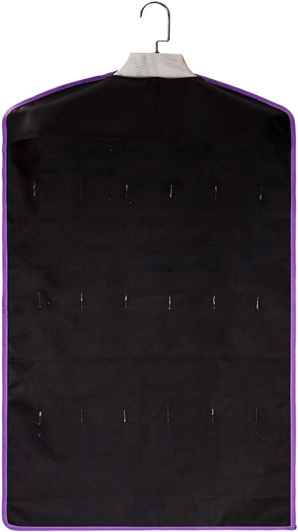 TRIUMPH VISION Black Purple Hanging Sunglasses Organizer Storage - Wall Mounted Glasses Holder Closet 15 Slots Eyeglass Display