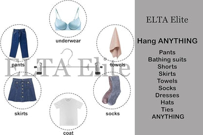 10 Pack Pant/Skirt Hangers Set with Clips