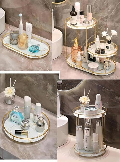 Gold Storage Rack, Bathroom Table Shelf, Perfume Tray, Beautiful Appearance, Super Capacity, Complete Your Daily Storage (QS-20-1) (QS-19)