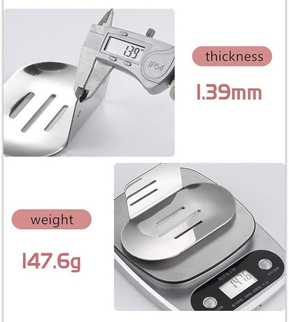 Adhesive Soap Dish, Bath Soap Dish for Shower, 304 Stainless Steel Wall Mounted Bar Soap Holder for Bathroom Kitchen- No Drilling (Chrome)