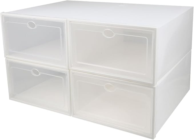 4pcs Thickened Shoe Storage Boxes with Transparent Lid Dustproof Container for Home Organization Multi-functional Shoes Holder for Women Footwear