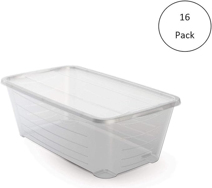 Life Story 6Q Rectangular Clear Plastic Protective Storage Shoe Box (16 Pack)