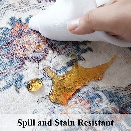 2x8 Washable Hallway Runner Rug: Indoor Non-Slip Entryway Kitchen Rugs Oriental Ultra Soft Carpet for Living Room Bedroom Thin Light Weight Water Resisitant Floor Mat for Bathroom Laudry(2x8,Brick) - Image 3