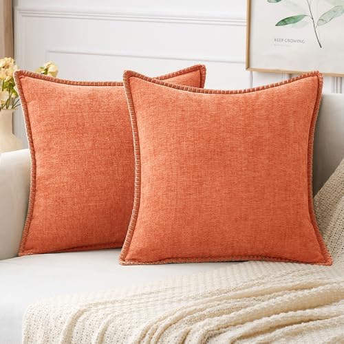 MIULEE Decorative Couch Throw Pillow Covers 20x20 Inch Coral Red 2 Pack by MIULEE