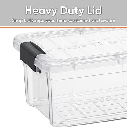 Superio Clear Storage Box with Lid, 3.5 Quart Plastic Container Bins for Organizing, Stackable Crates, BPA Free, Non Toxic, Odor Free, Organizers for Home, Office, School, and Dorm, 10 Pack