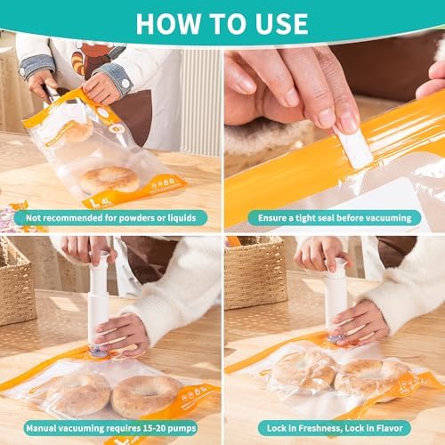 Vacuum Sealer Kit, Reusable Sous Vide Bags- 20 Food Storage Bags 7.8"x11.8" - Image 6