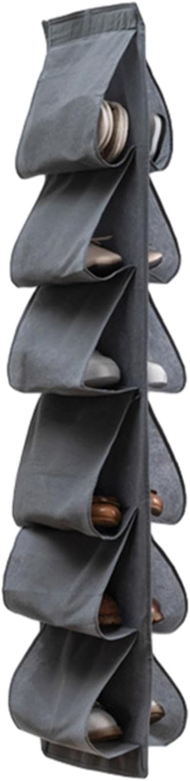 2 Pack Hanging Shoe Organizer, 12 Large Pockets, Rotating, Space Saving, Closet Shoe Storage