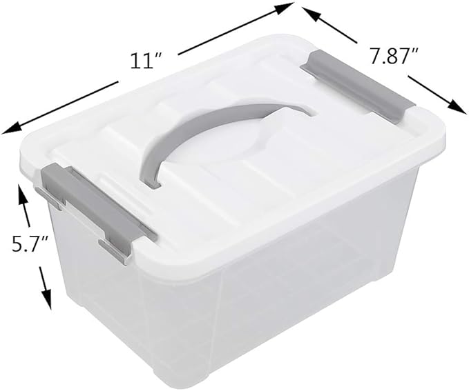 Saedy Clear Plastic Storage Bins/Containers, Multi-purpose Storage Box 6 Quart, Set of 2