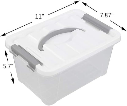 Saedy Clear Plastic Storage Bins/Containers, Multi-purpose Storage Box 6 Quart, Set of 2